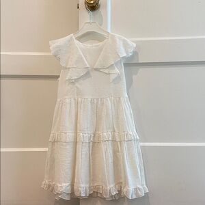 Mayoral Size 10 Girls Elegant White Ruffled Kids Dress